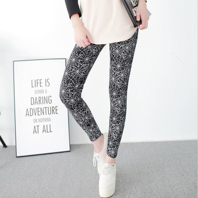 Halloween Leggings Damen - Spinnennetz Strumpfhose Mit Bauchkontrolle