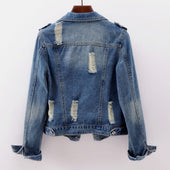 Distressed Jeansjacke für Damen-Bombardina.de