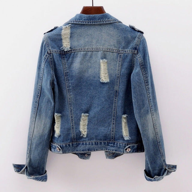 Distressed Jeansjacke für Damen-Bombardina.de