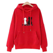 Damen-Kapuzenpullover mit Katzen-Print-Bombardina.de