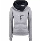 Damen-Sweatshirt ohne Reißverschluss mit asymmetrischer Kapuze-Bombardina.de