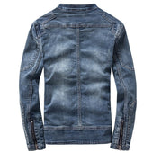 Herren Jeansjacke mit Ziernähten-Bombardina.de