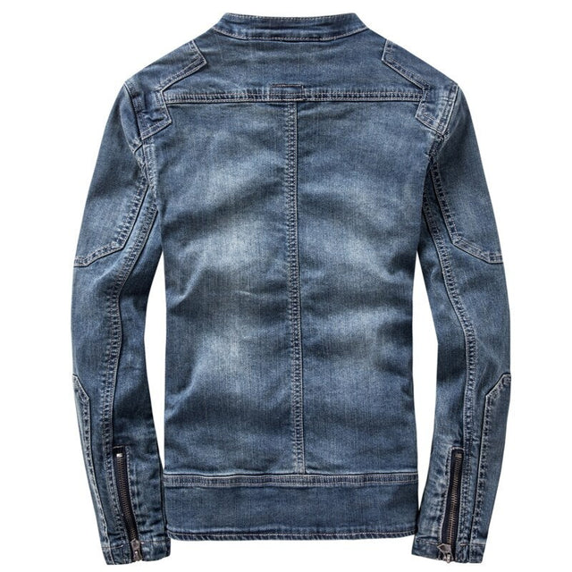 Herren Jeansjacke mit Ziernähten-Bombardina.de