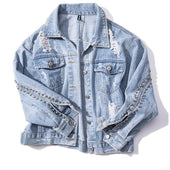 Damen Jeansjacke mit Nieten-Bombardina.de