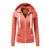 Damen-Sweatshirt mit Reißverschluss und Aufnäher-Bombardina.de