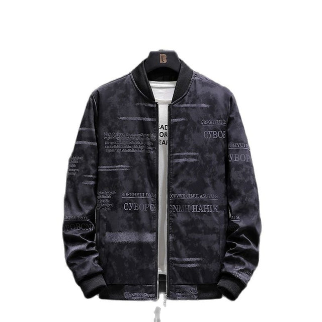 Herren-Übergangsjacke mit Aufschriften-Bombardina.de