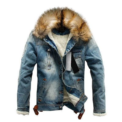 Herren Jeansjacke mit Fell-Bombardina.de