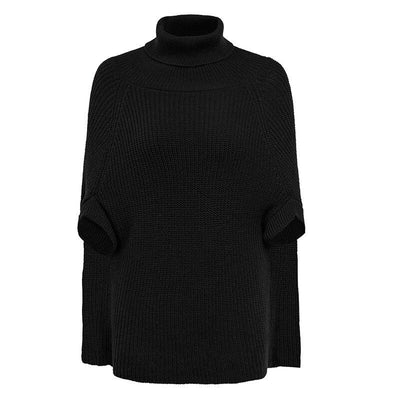 Poncho-Pullover für Damen mit Rollkragen-Bombardina.de