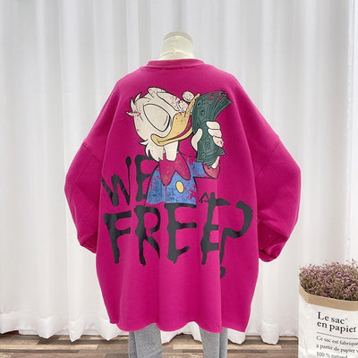 Offenes Damen-Sweatshirt mit Cartoon-Motiv-Bombardina.de