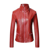 Damen Lederjacke mit Stehkragen-Bombardina.de