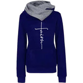 Damen-Sweatshirt ohne Reißverschluss mit asymmetrischer Kapuze-Bombardina.de