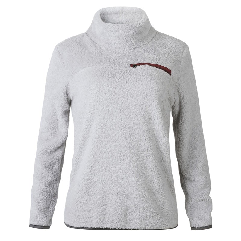 Damen-Fleece-Sweatshirt mit dekorativem Reißverschluss-Bombardina.de