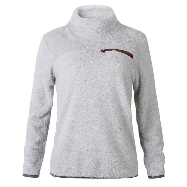 Damen-Fleece-Sweatshirt mit dekorativem Reißverschluss-Bombardina.de