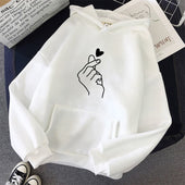 Damen-Kapuzenpullover mit Herzmotiv-Bombardina.de