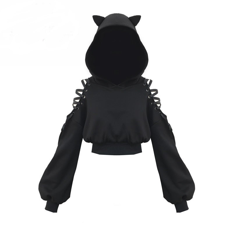 Offenes Damen-Sweatshirt mit Bindung an den Schultern-Bombardina.de