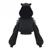 Offenes Damen-Sweatshirt mit Bindung an den Schultern-Bombardina.de