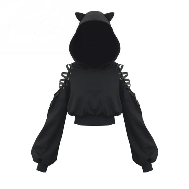 Offenes Damen-Sweatshirt mit Bindung an den Schultern-Bombardina.de