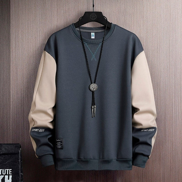 Herren-Sweatshirt ohne Reißverschluss mit bunten Ärmeln-Bombardina.de