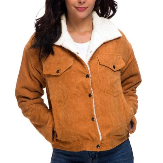 Damen Winterjacke mit Schaffell-Bombardina.de