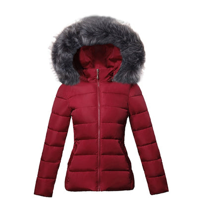 Damen Winterjacke mit Fell-Bombardina.de