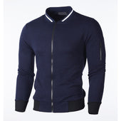 Herren-Sweatshirt mit Reißverschluss und Stehkragen-Bombardina.de