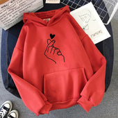 Damen-Kapuzenpullover mit Herzmotiv-Bombardina.de