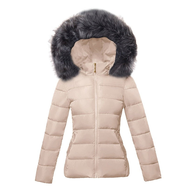 Damen Winterjacke mit Fell-Bombardina.de