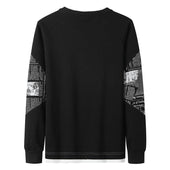 Herren-Sweatshirt ohne Reißverschluss mit Aufdruck auf den Ärmeln-Bombardina.de