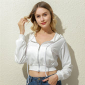 Kurz geschnittenes Damen-Sweatshirt mit Reißverschluss-Bombardina.de