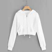 Kurz geschnittenes Damen-Sweatshirt mit Reißverschluss-Bombardina.de