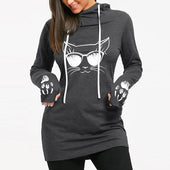 Damen-Sweatshirt ohne Reißverschluss mit Katzen-Bombardina.de-Motiv
