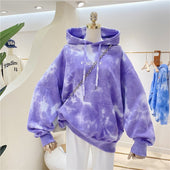 Damen-Kapuzenpullover mit Tie-Dye-Bombardina.de-Motiv