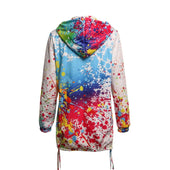 Damen-Sweatshirt mit Reißverschluss und buntem Muster-Bombardina.de
