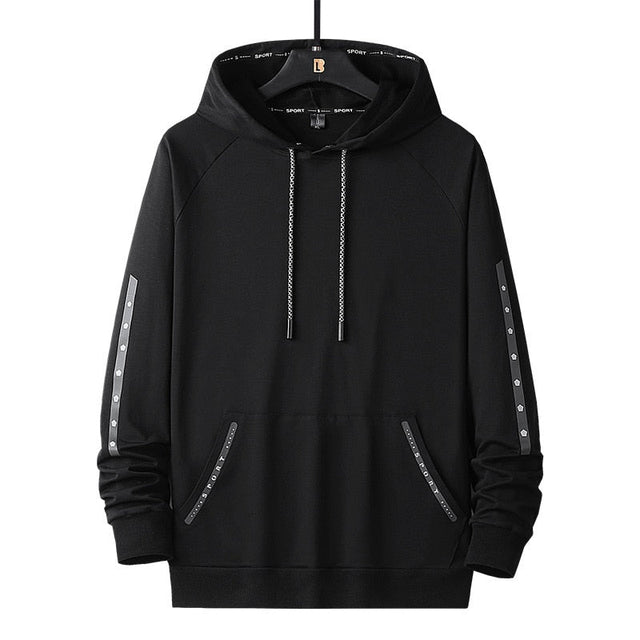 Herren-Kapuzenpullover mit schwarzem Besatz-Bombardina.de