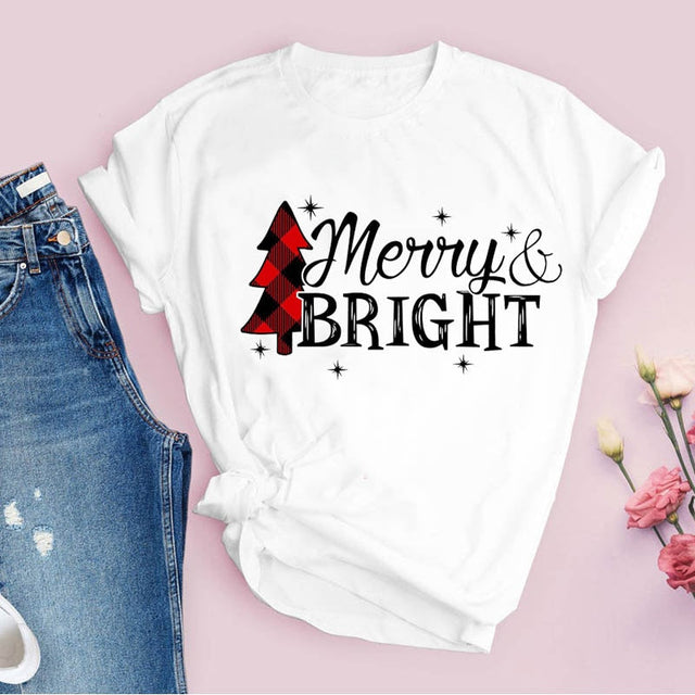 Damen-T-Shirt mit Weihnachtsaufdruck-Bombardina.de