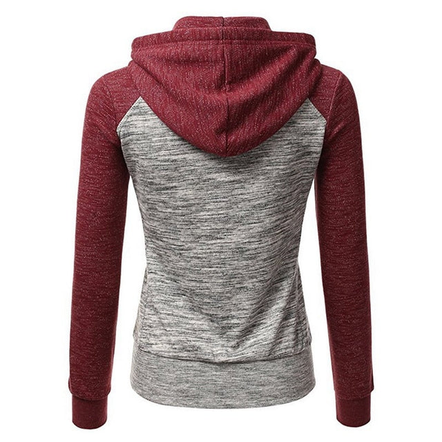 Zweifarbiges Damen-Sweatshirt mit Reißverschluss-Bombardina.de