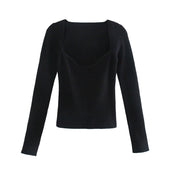 Damen-Strickpullover mit dekorativem Ausschnitt-Bombardina.de