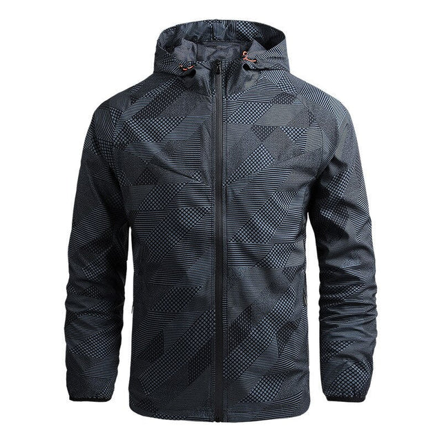 Herren-Übergangsjacke mit geometrischem Print-Bombardina.de