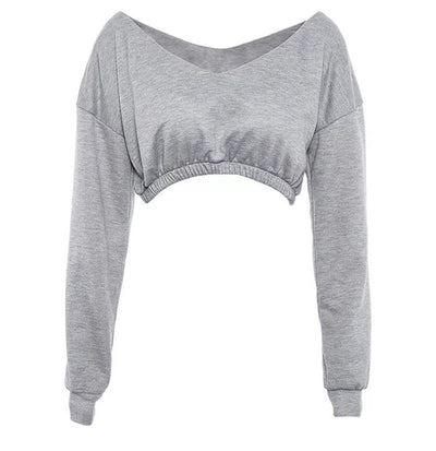 Damen-Sweatshirt mit offenem V-Ausschnitt-Bombardina.de