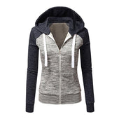 Zweifarbiges Damen-Sweatshirt mit Reißverschluss-Bombardina.de