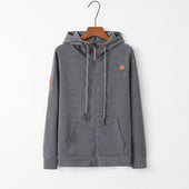 Damen-Reißverschluss-Sweatshirt mit braunen Elementen-Bombardina.de
