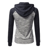 Zweifarbiges Damen-Sweatshirt mit Reißverschluss-Bombardina.de