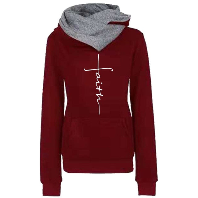 Damen-Sweatshirt ohne Reißverschluss mit asymmetrischer Kapuze-Bombardina.de