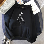Damen-Kapuzenpullover mit Herzmotiv-Bombardina.de
