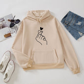 Damen-Kapuzenpullover mit Herzmotiv-Bombardina.de