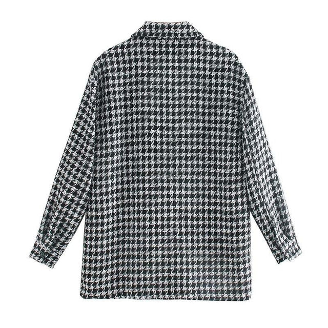 Übergangsjacke mit Hahnentrittmuster für Damen-Bombardina.de