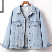 Damen Jeansjacke mit Pailletten auf der Rückseite-Bombardina.de