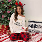 Damenpyjamas mit Weihnachtsmotiv-Bombardina.de