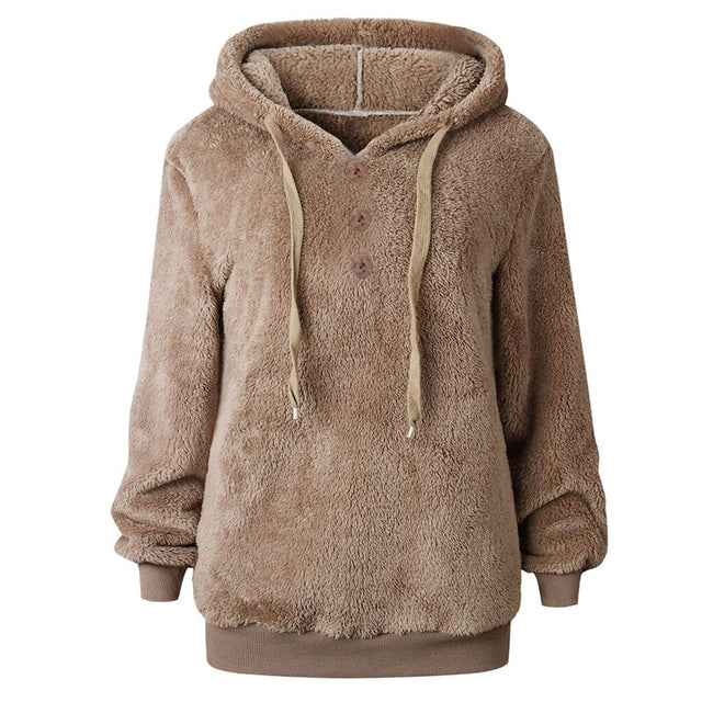 Damen-Fleece-Sweatshirt mit Kapuze-Bombardina.de