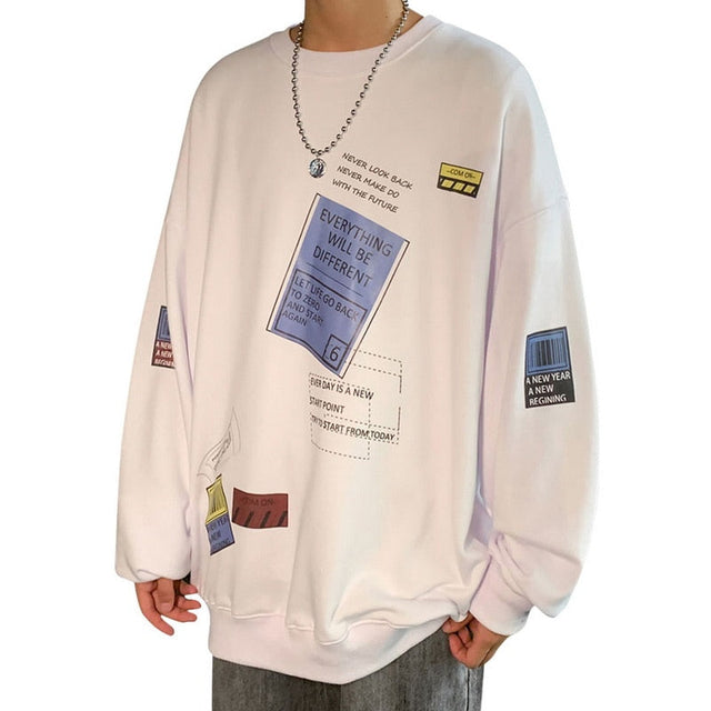 Herren-Sweatshirt ohne Reißverschluss mit Aufdruck-Bombardina.de